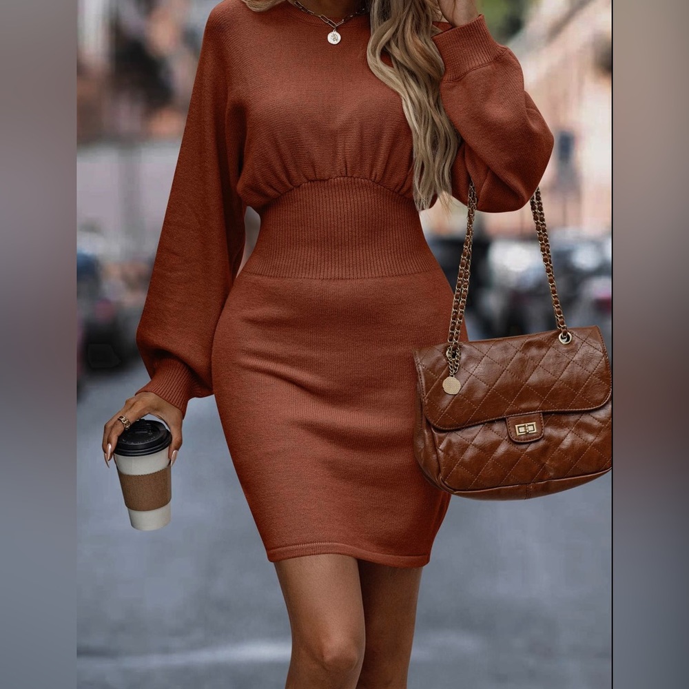 177-Ribbed knit sweater dress